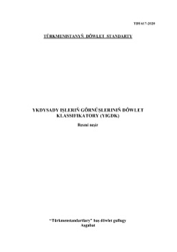 Ykdysady işleriň görnüşleriniň döwlet klassifikatory